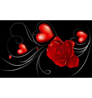 Fototapeta: Ruže a Srdce - 184x254 cm