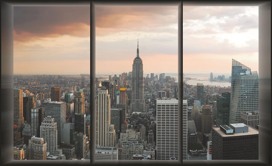 Fototapeta: Pohľad z okna na Manhattan - 184x254 cm