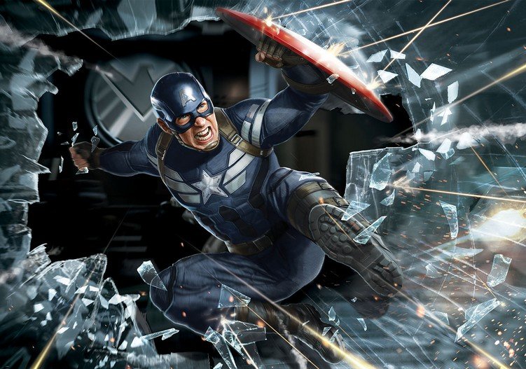Fototapeta: Captain America (2) - 184x254 cm