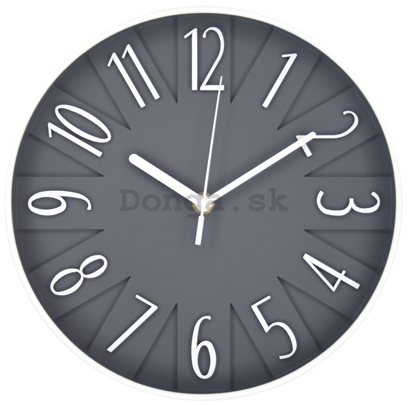 Nástenné hodiny: Dizajnové (sivá) - 25 cm
