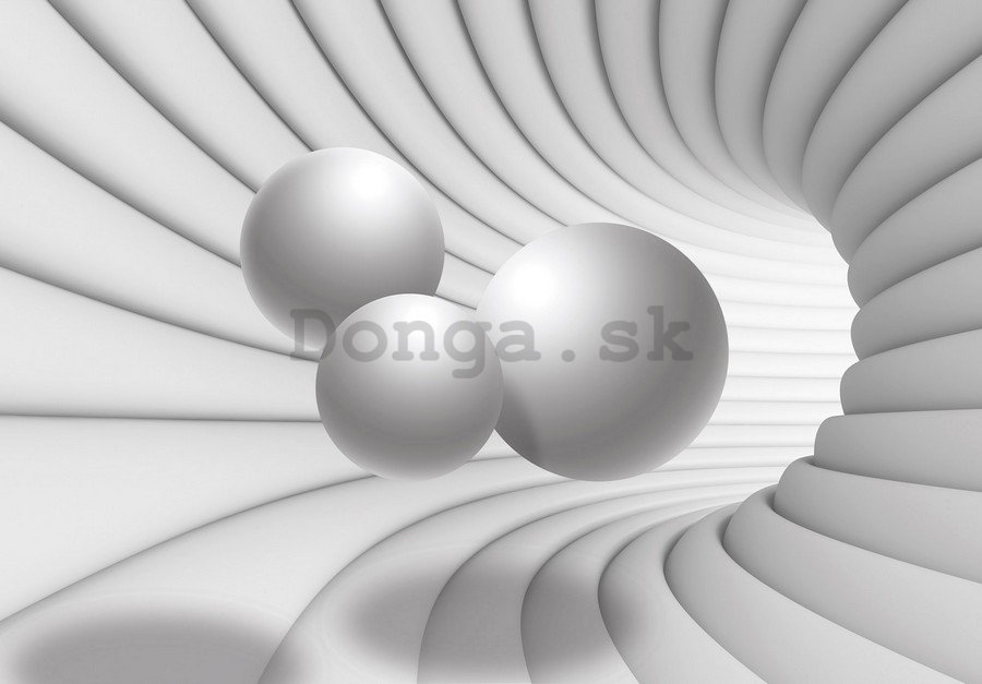 Fototapeta: 3D tunel (biely) - 184x254 cm
