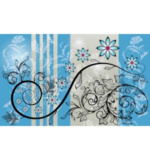 Fototapeta: Kvetinová abstrakcie (modrá) - 254x368 cm