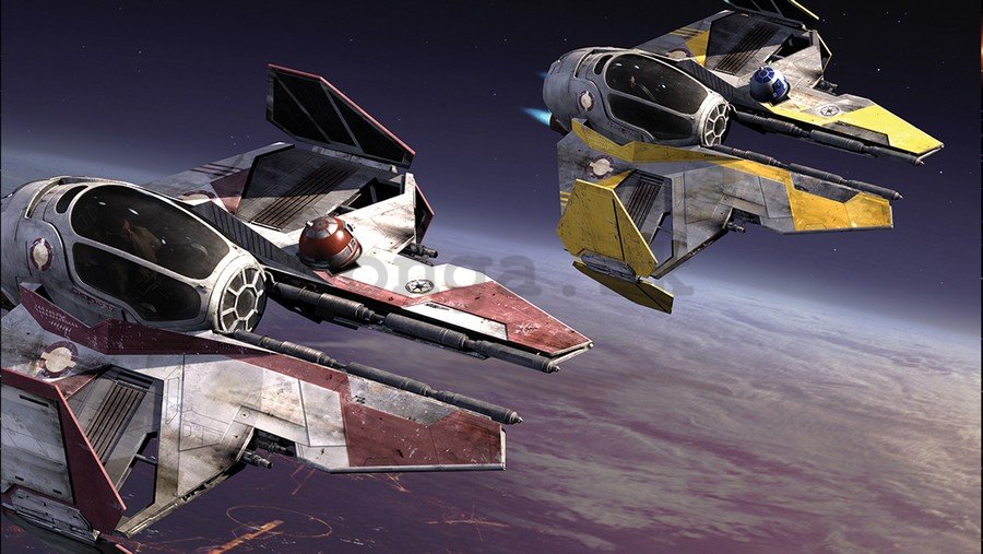 Fototapeta: Star Wars Obiwan & Anakin Starfighters - 184x254 cm