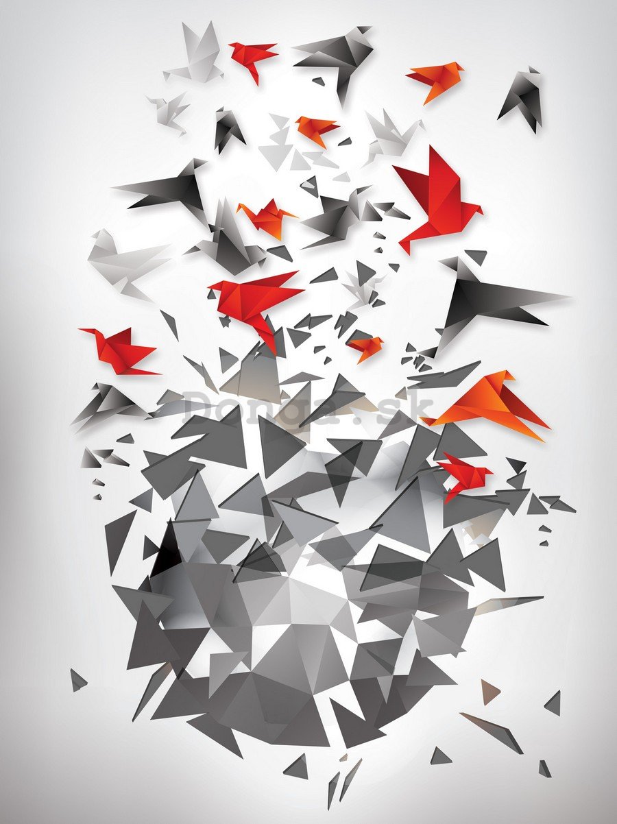 Fototapeta: Origami birds (3) - 254x184 cm