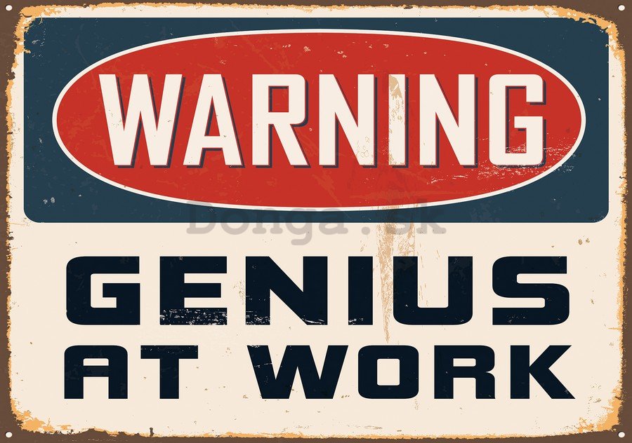 Fototapeta: Warning Genius at Work - 254x368 cm