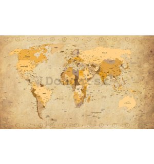 Fototapeta: Mapa sveta (Vintage) - 254x368 cm