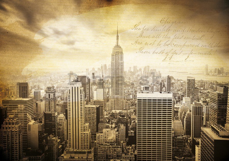 Fototapeta: Manhattan (Vintage) - 184x254 cm
