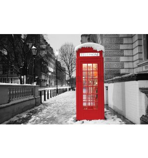 Fototapeta: Londýn (zimný telefónna búdka) - 254x368 cm