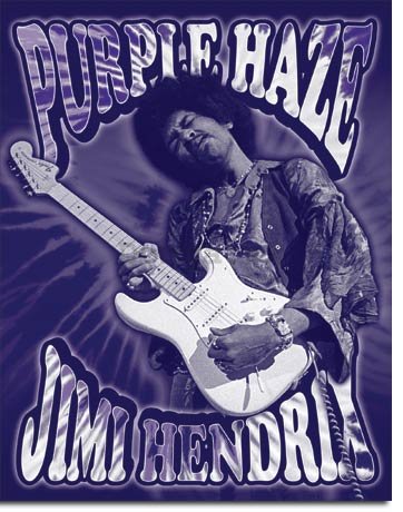 Plechová ceduľa - Jimi Hendrix (Purple Haze)