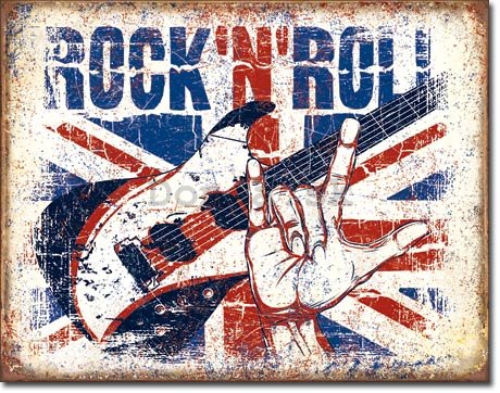 Plechová ceduľa - Rock and Roll (British)
