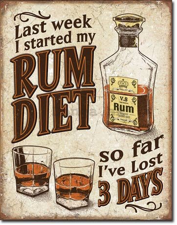 Plechová ceduľa - Rum Diet