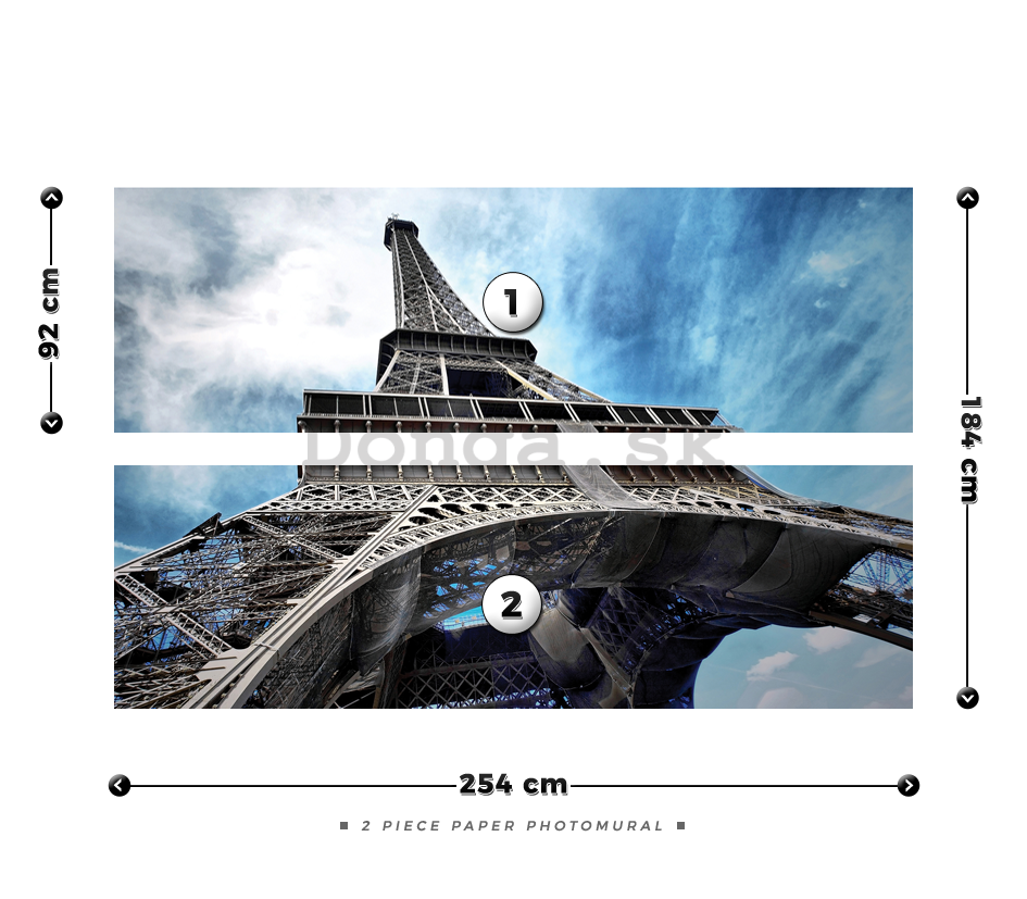 Fototapeta: Eiffelova veža (1) - 184x254 cm