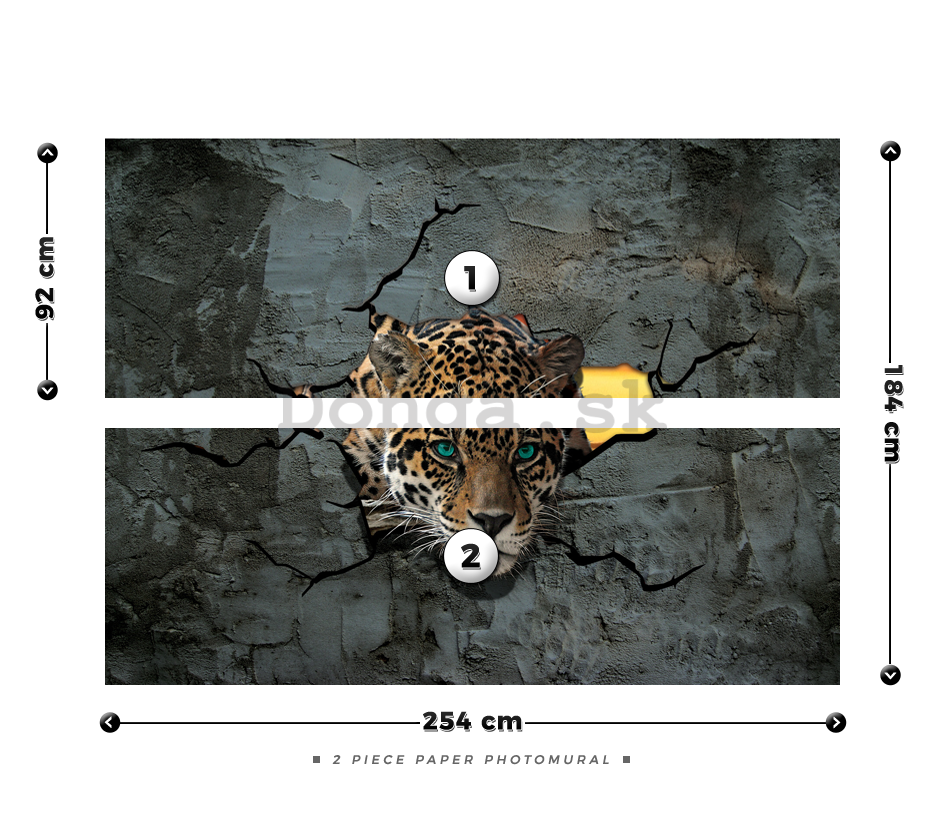 Fototapeta: Gepard v stene - 184x254 cm