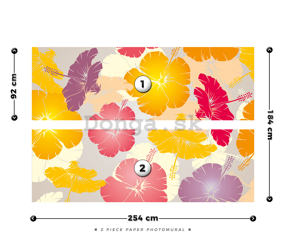 Fototapeta: Pestrofarebné kvety - 184x254 cm