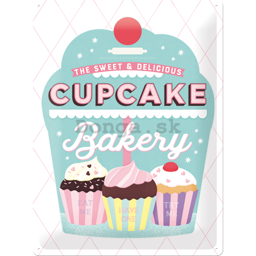 Plechová ceduľa: Cupcake Bakery - 40x30 cm