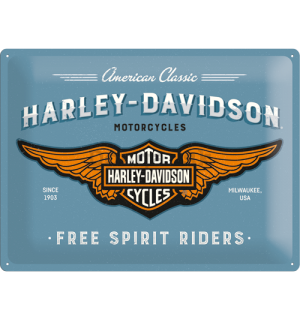 Plechová ceduľa: Harley-Davidson (Free Spirit Riders) - 30x40 cm