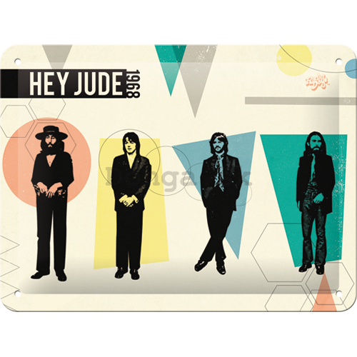 Plechová ceduľa: The Beatles (Hey Jude) - 15x20 cm
