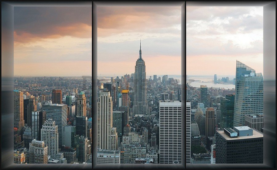 Fototapeta vliesová: Pohľad z okna na Manhattan - 184x254 cm
