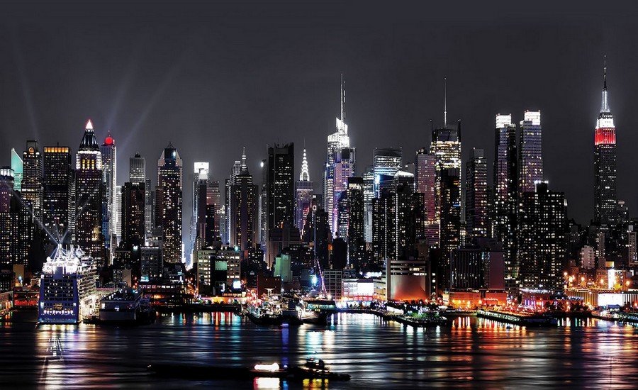 Fototapeta vliesová: New York v noci (2) - 184x254 cm