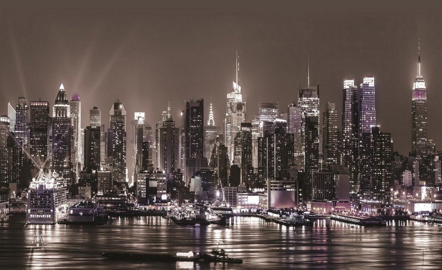 Fototapeta vliesová: Nočné New York - 184x254 cm