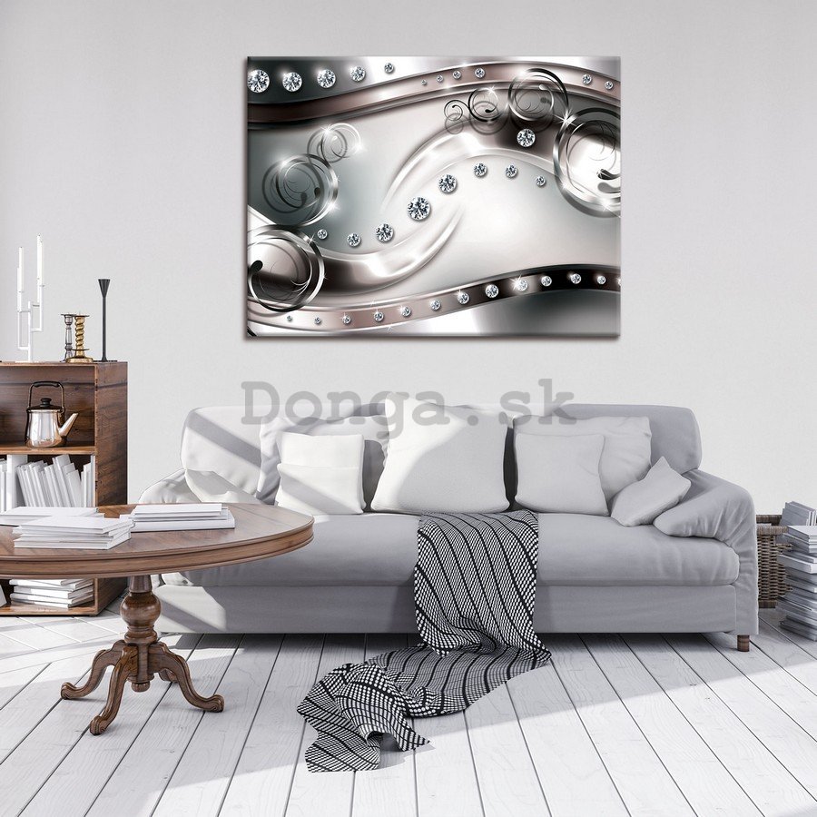 Obraz na plátne: Luxusné abstrakcie (čiernobiela) - 75x100 cm