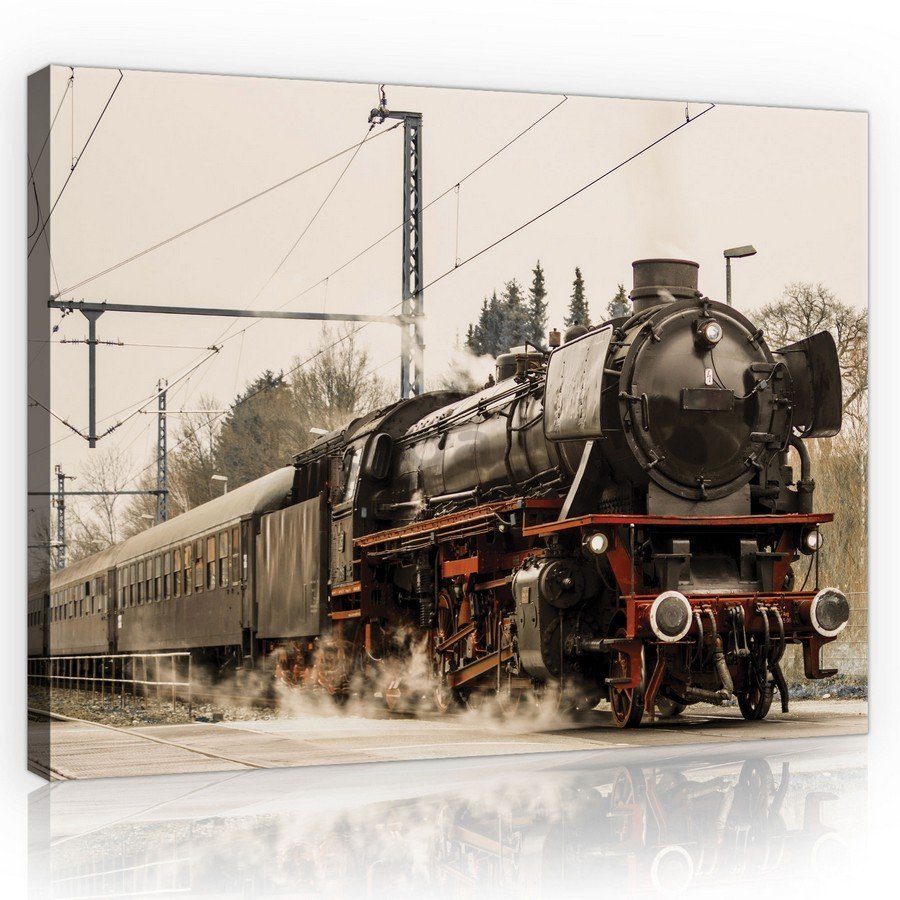Obraz na plátne: Parná lokomotíva (1) - 75x100 cm