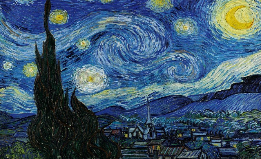 Obraz na plátne: Hviezdna noc, Vincent van Gogh - 75x100 cm