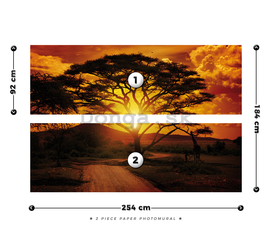 Fototapeta: Africký západ slnka - 184x254 cm