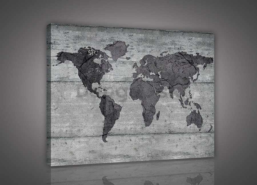 Obraz na plátne: Umelecké mapa sveta (4) - 75x100 cm