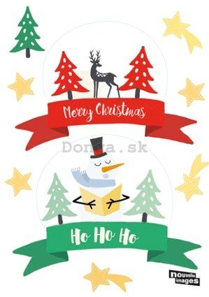Vianočná samolepka na sklo - Merry Christmas (Ho Ho Ho)