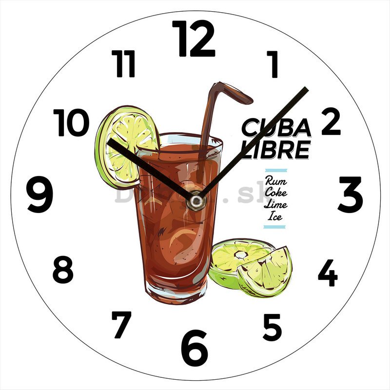 Nástenné sklenené hodiny: Cuba Libre - 38 cm