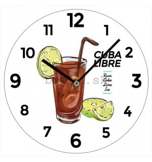 Nástenné sklenené hodiny: Cuba Libre - 38 cm