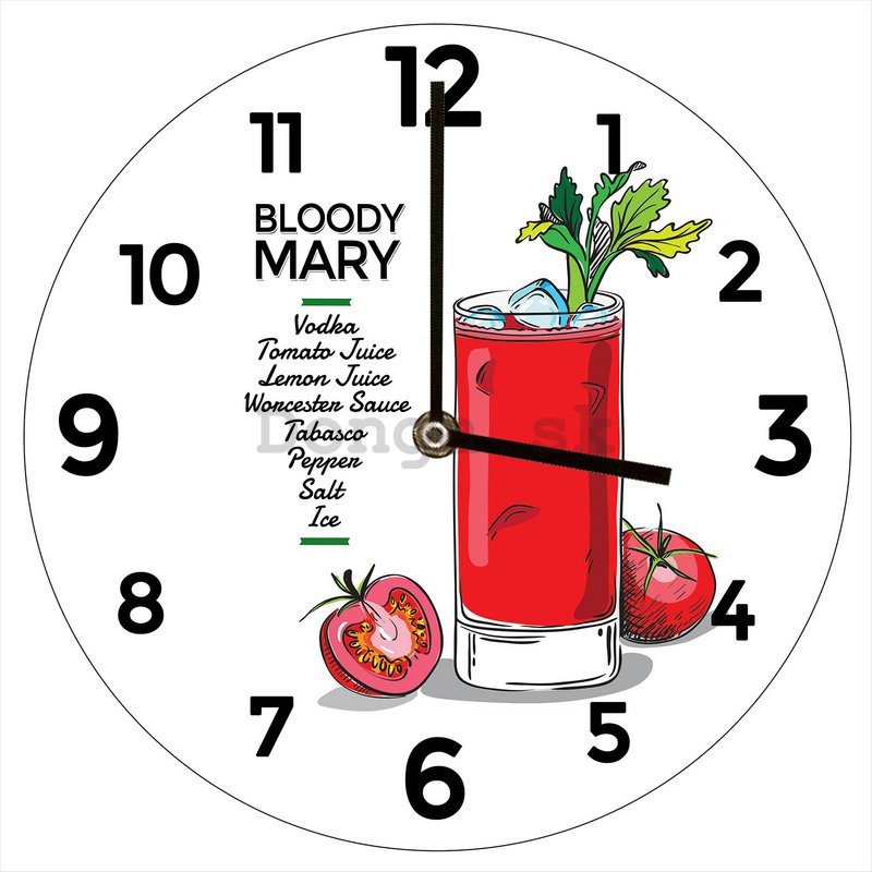 Nástenné sklenené hodiny: Bloody Mary - 34 cm