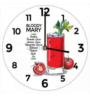 Nástenné sklenené hodiny: Bloody Mary - 34 cm