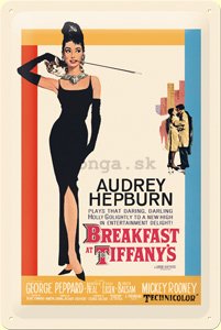 Plechová ceduľa – Movie Art Breakfast at Tiffanys