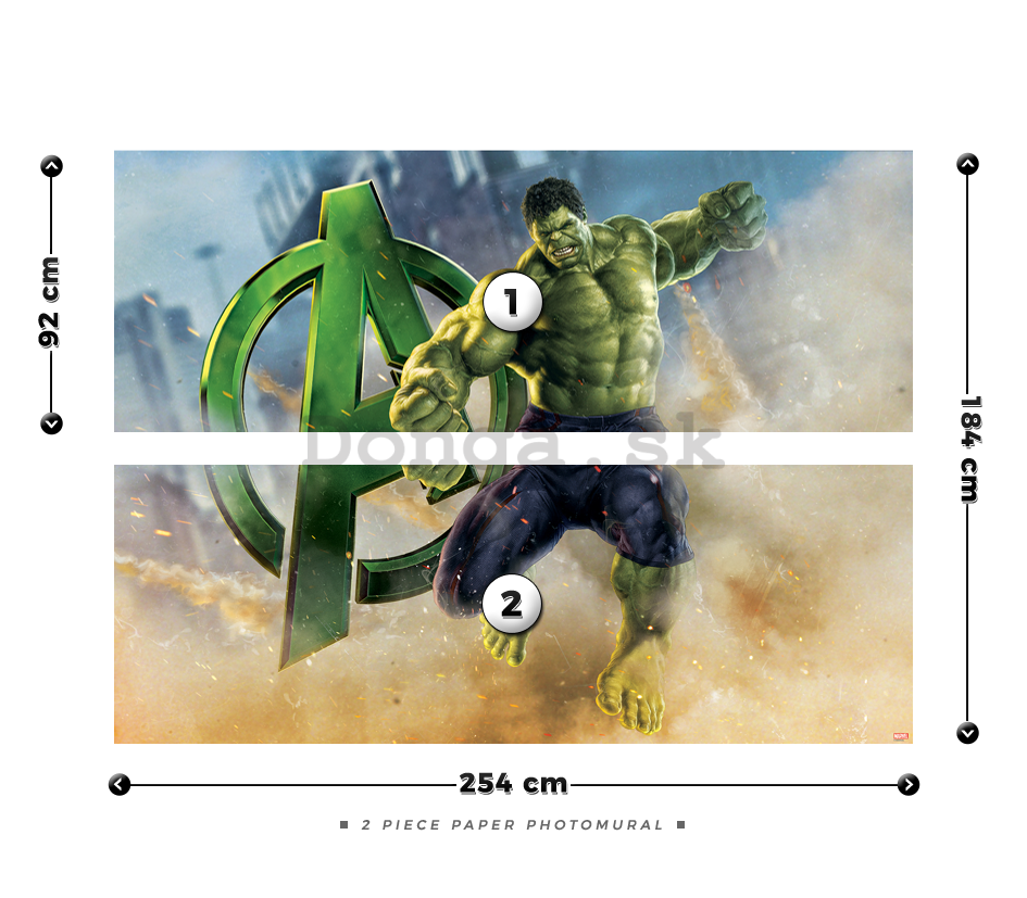Fototapeta: Avengers (Hulk) - 184x254 cm