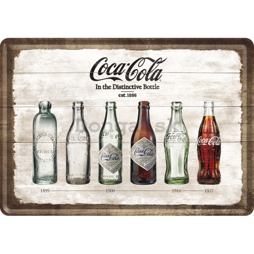 Plechová pohľadnice - Coca-Cola (lahve)