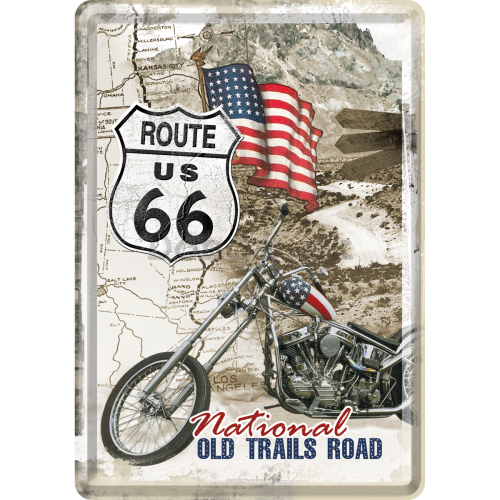 Plechová pohľadnice - Route 66 National Old Trails Road