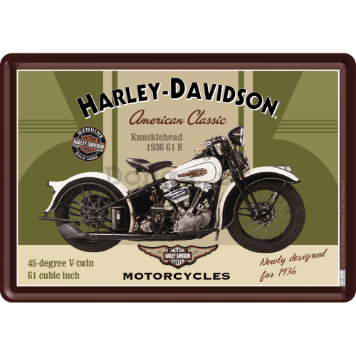 Plechová pohľadnice - Harley-Davidson Knucklehead