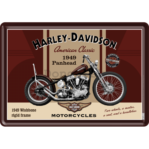 Plechová pohľadnice - Harley-Davidson 1949 Panhead