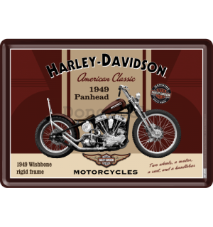 Plechová pohľadnice - Harley-Davidson 1949 Panhead