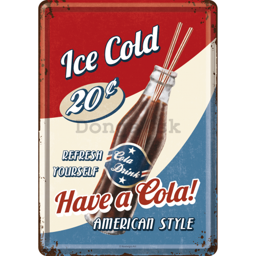 Plechová pohľadnice - Ice Cold Cola