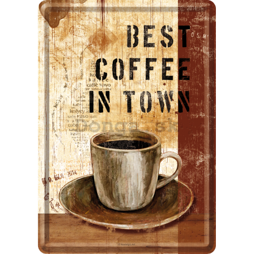 Plechová pohľadnice - Best Coffee in Town