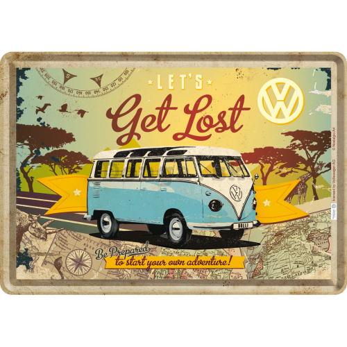 Plechová pohľadnice - VW Let's Get Lost