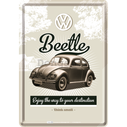 Plechová pohľadnice - VW Beetle (Enjoy the Way to Yors Destination)