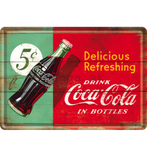 Plechová pohľadnice - Coca-Cola (dvojfarebná)
