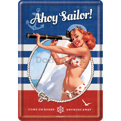 Plechová pohľadnice - Ahoy Sailor!