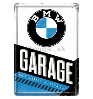 Plechová pohľadnice - BMW Garage
