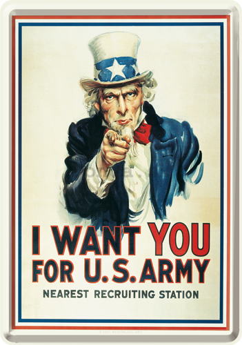 Plechová pohľadnice - I Want You For U.S. Army