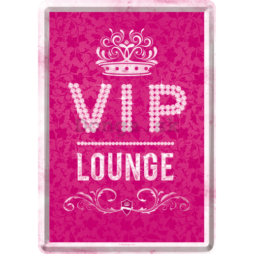Plechová pohľadnice - VIP Lounge (ružová)